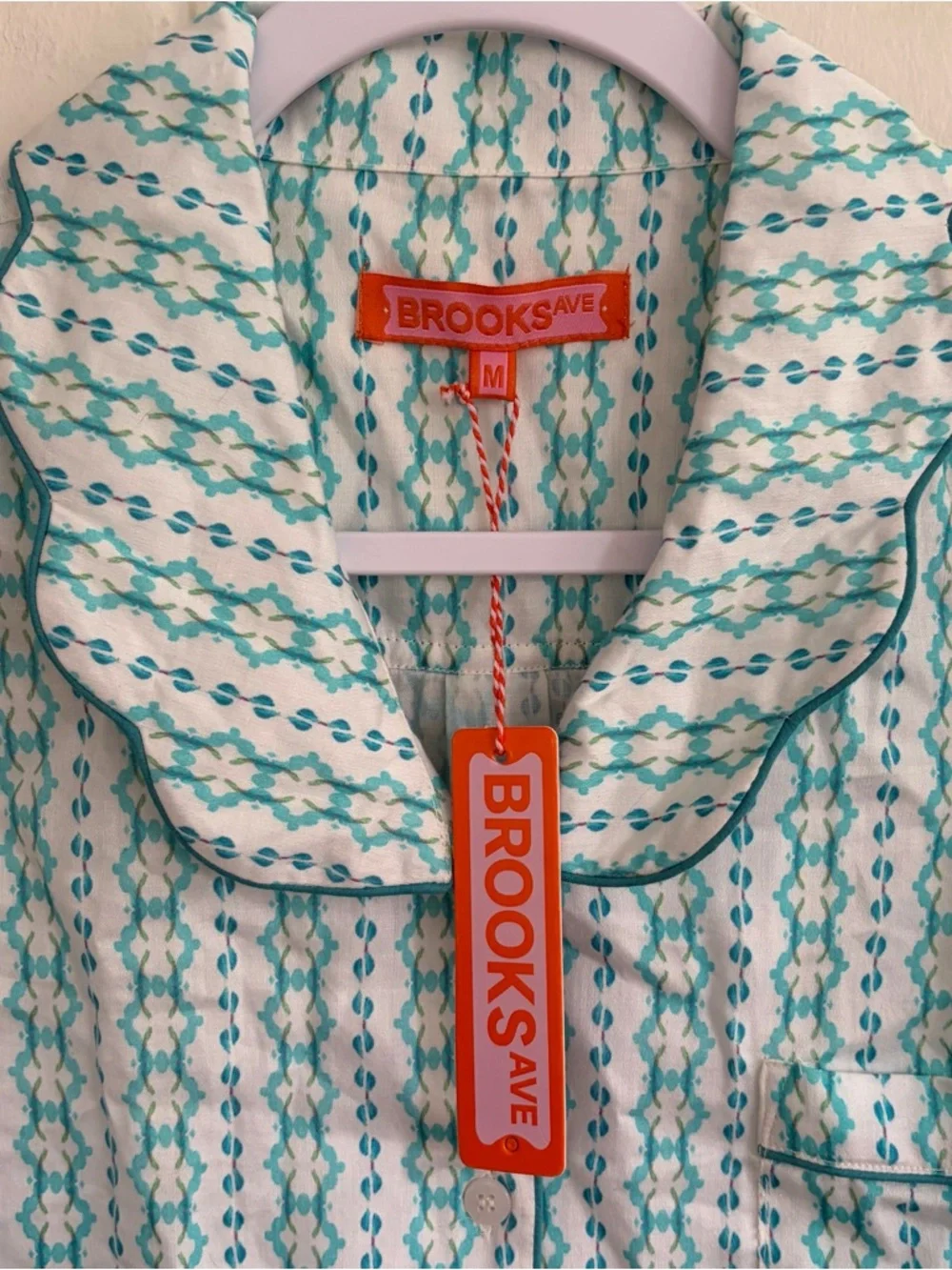 Brooks Avenue Scalloped Pajama Shorts Set in Cameron Blue, SZ M NWT - Picture 5 of 12
